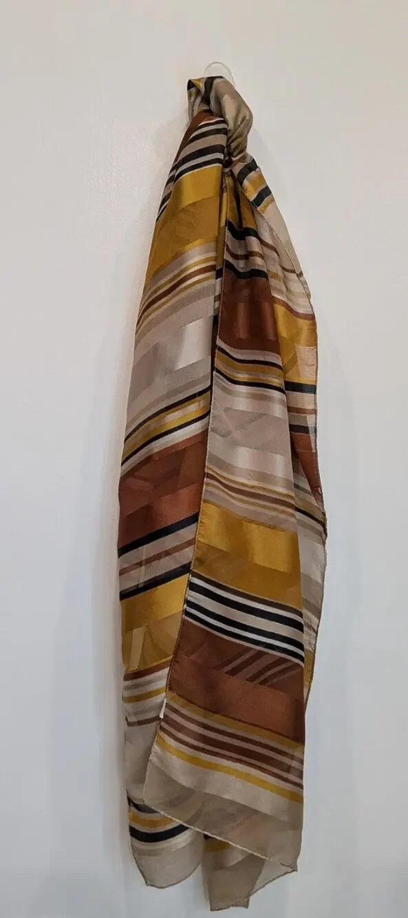 Vintage 100% Silk Striped 15